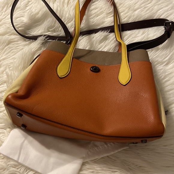 Coach 89086 Colorblock Lora Carryall Large Satchel Handbag perfect fall colors - Picture 14 of 17